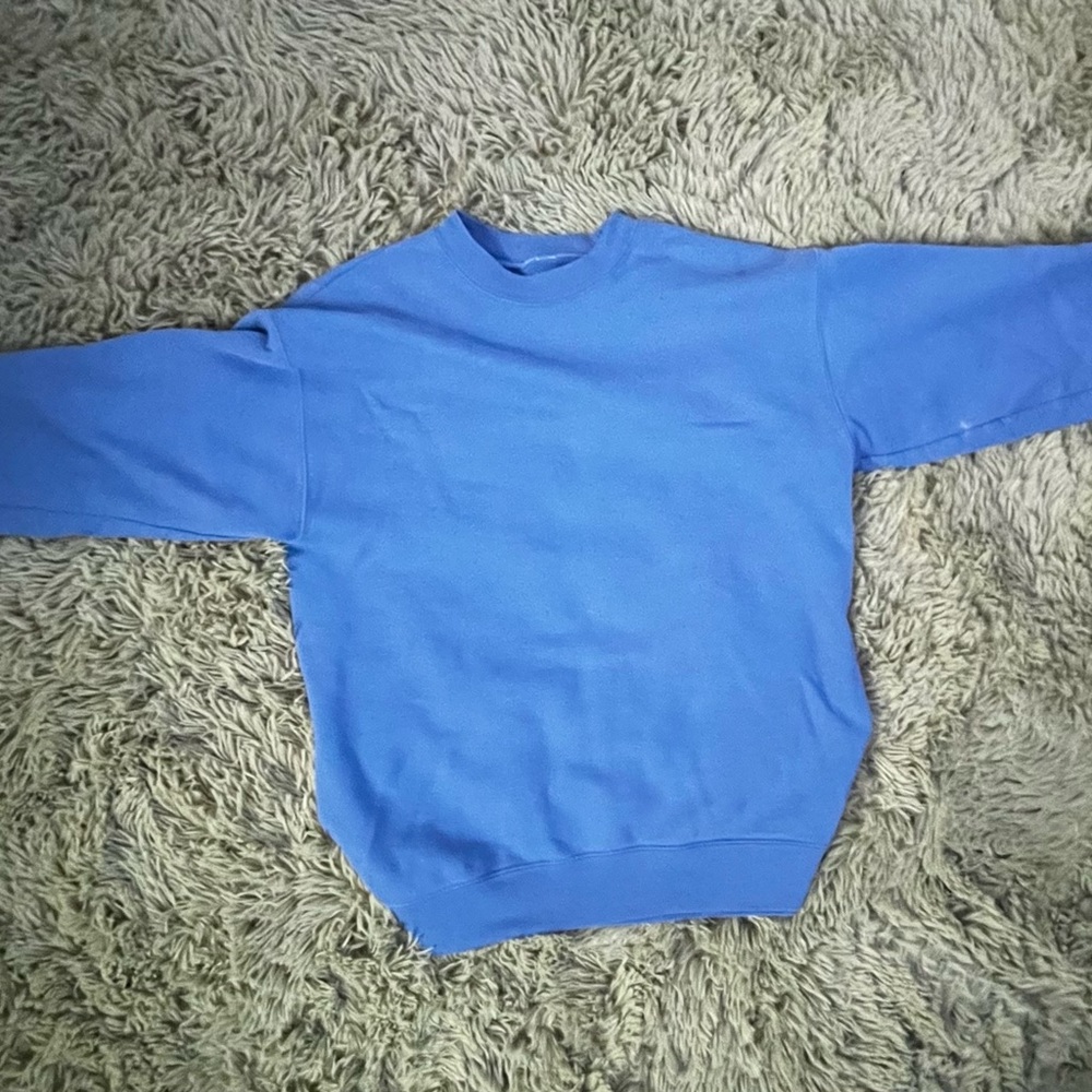 Fruit of the Loom Men's Crewneck Blue Sweater - Picture 2 of 2